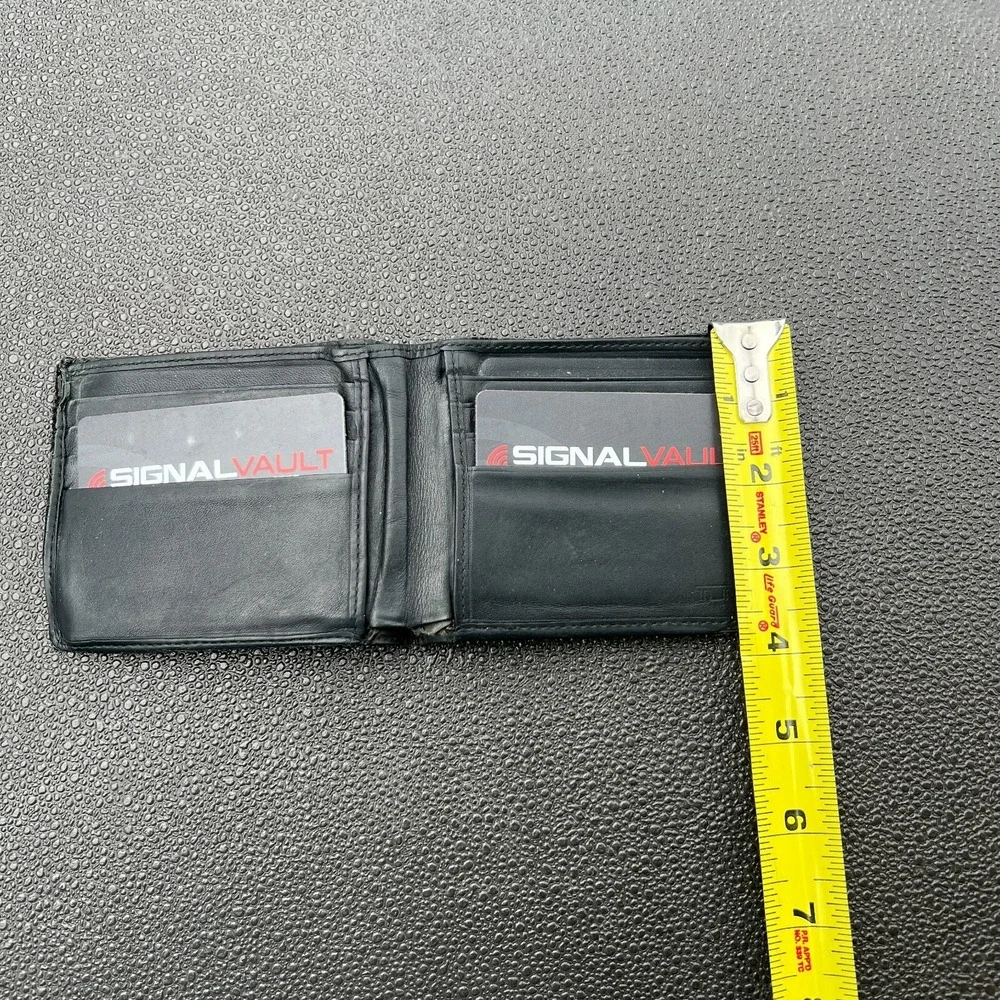 TUMI Black Ballistic Nylon Leather Double Billfold EDC Mens Wallet RFID Protect